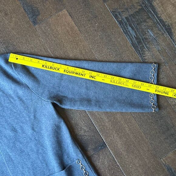 Zara knit open cardigan sweater womens size small gray gold chain teacher oversi - Picture 8 of 9